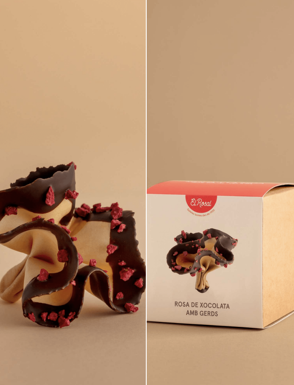 Roses de galeta i xocolata